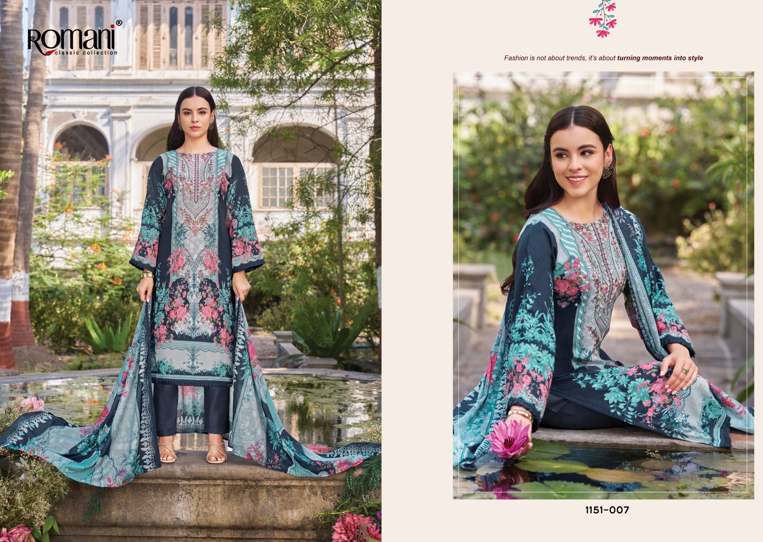NEEDLE WONDER VOL-13 by ROMANI 1151-001 TO 1151-008 SERIES Pakistani Stylish Embroidered Premium Soft Cotton COLLECTION At Wholesale Price